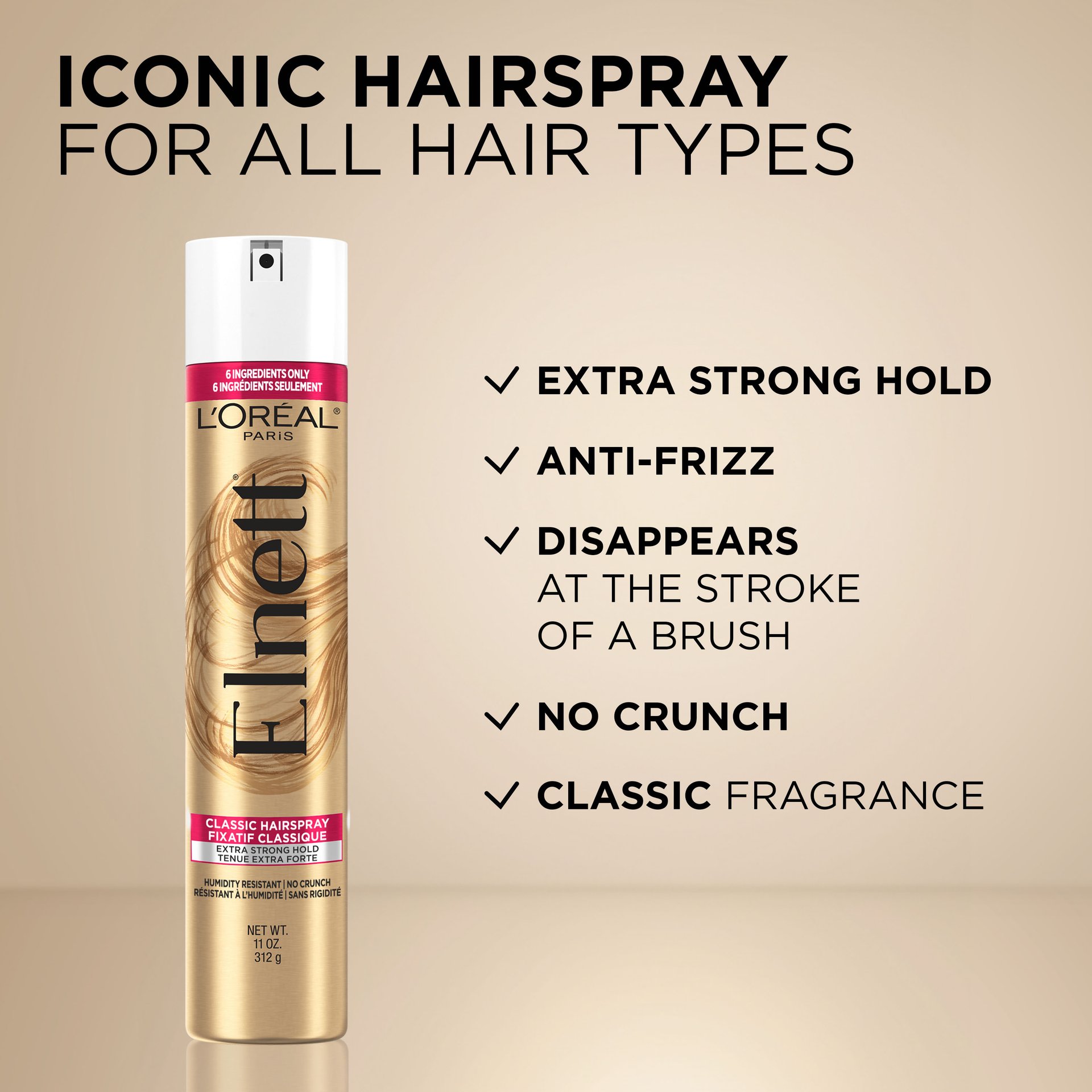 a elnett hair spray that can be used on all hair types